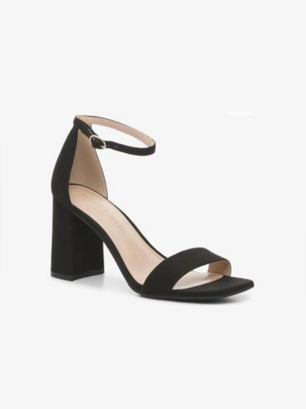 Kelly & Katie Black Faux Suede Caital Sandal Heels